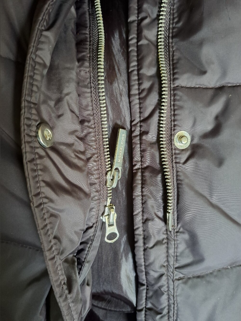 MICHAEL Michael Kors Women's Maxi Down Quilted Winter Coat Size L, Expresso - Picture 4 of 11